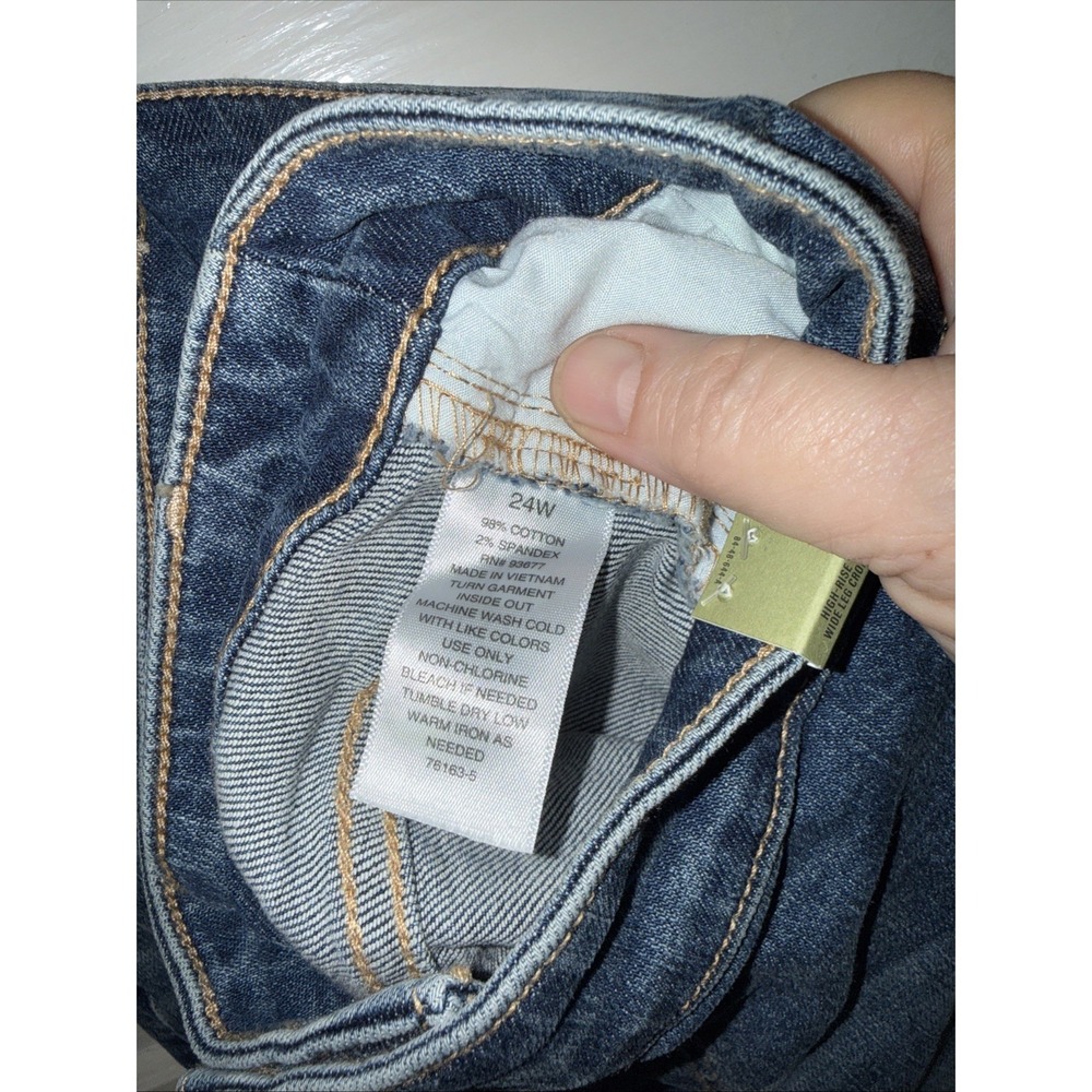 High Rise Jeans Wide Leg Crop Womens 24W Button Fly a.n.a Brand - Picture 10 of 12